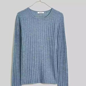 NWT Madewell Alpaca-Blend Crewneck Ribbed Pullover Sweater M
